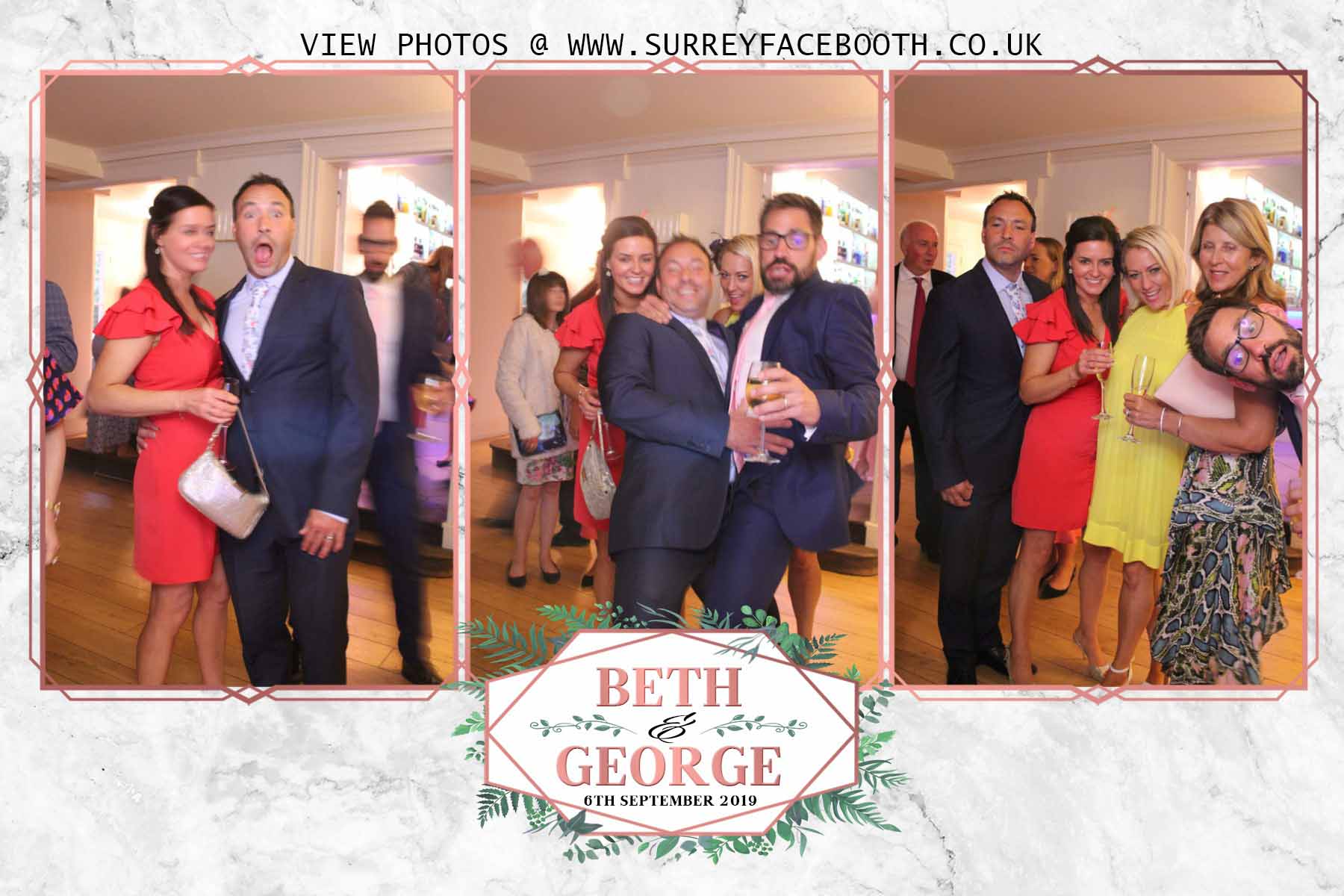 George and Beth's Wedding  | View more photos from the event at galleries.surreyfacebooth.co.uk/u/Surrey-FaceBooth/George-and-Beths-Wedding